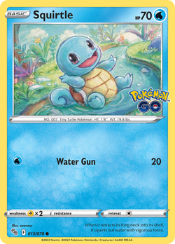 SQUIRTLE 015/078 POKEMON GO COMMON NM - Image 1
