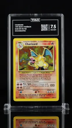 The Pokemon Company Charizard 4/102 Base Set 1999 Holo Rare Eng 120 HP TAG 7.5 - Image 1