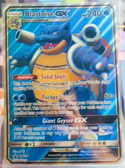 Oversized Blastoise GX Black Star Promo SM189 JUMBO Card Full Art Holo - Image 2