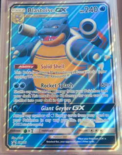 Oversized Blastoise GX Black Star Promo SM189 JUMBO Card Full Art Holo - Image 3