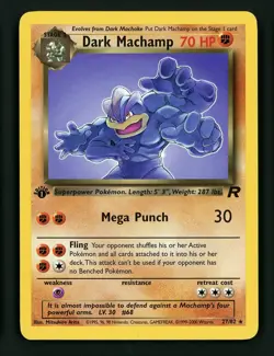 Dark Machamp MP 27/82 - 1st Edition Rare Team Rocket 🏝 Pokemon 2000 WOTC - Image 1