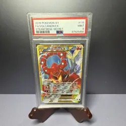 Pokemon TCG 2016 XY Steam Siege Volcanion EX 115/114 Secret Rare Holo PSA 9 - Image 1