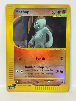 Pokemon Machop Reverse Holo Rare Expedition 117/165 - MP - Image 1