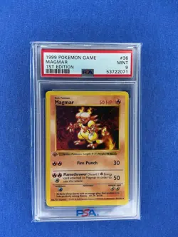 1999 Pokemon Game Magmar 1st Edition 36/102 PSA 9 Mint - Image 1