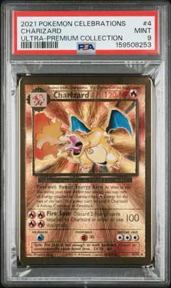 2021 Pokemon Celebrations Classic UPC Gold Metal #4 Charizard PSA 9 MINT - Image 3
