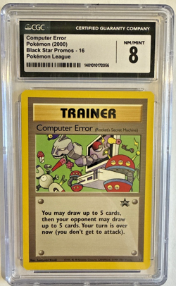 CGC 8 NM 2000 Pokemon Black Star Promo Computer Error #16 Pokemon League - Image 1
