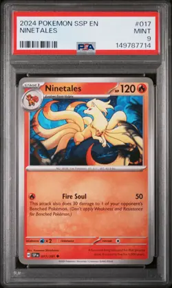 2024 POKEMON SSP EN-SURGING SPARKS #017 NINETALES PSA 9 - Image 1