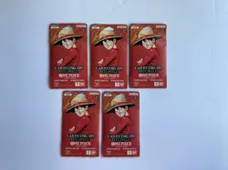 One Piece OP-13 Carrying on His Will Sleeved Booster Packs Lot of 5 New Sealed - Image 1