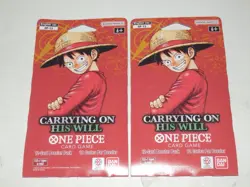 One Piece TCG OP-13 Carrying On His Will Sleeved Booster Pack Lot of 2 - Image 1