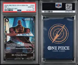 2026 ONE PIECE OP14-EB04-THE AZURE SEA'S SEVEN ALTERNATE ART #090 MR. 1 PSA 10 - Image 3