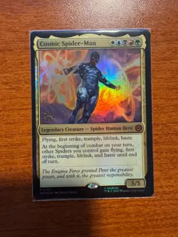 MTG Magic the Gathering SPM Foil 127 Cosmic Spider-Man 🔥 Pre-Release Promo! - Image 1