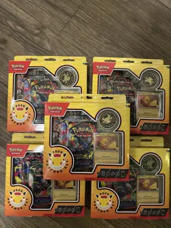 Pokemon TCG Pokemon Day 2026 Collection Box Pikachu Promo Coin Lot of 5 Boxes - Image 1
