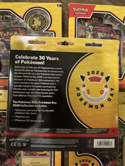 Pokemon TCG Pokemon Day 2026 Collection Box Pikachu Promo Coin Lot of 5 Boxes - Image 2