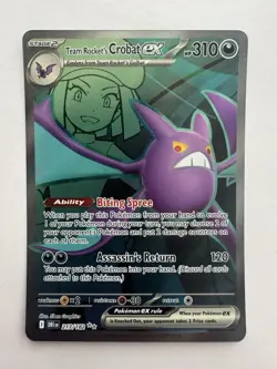 Team Rocket's Crobat ex 217/182 Ultra Rare Destined Rivals Pokemon NM/M - Image 1