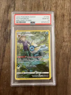 Pokemon TCG Vaporeon Brilliant Stars Tg02/Tg30 PSA 10 - Image 1