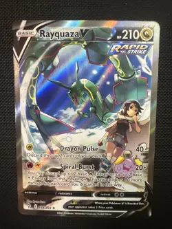 Rayquaza V 194/203 Evolving Skies Full Art Rapid Strike UR Holo EN 210HP Mint - Image 1