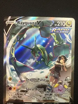 Rayquaza V 194/203 Evolving Skies Full Art Rapid Strike UR Holo EN 210HP Mint - Image 4