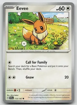 Eevee 113/142 Common Stellar Crown Pokemon Near Mint - Image 1