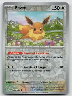 Eevee 074/131 Common Prismatic Evolutions Pokemon Reverse Holo Near Mint - Image 1