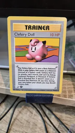Pokemon TCG Clefairy Doll Trainer Base Set 1st Edition MP - Image 1