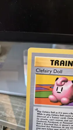 Pokemon TCG Clefairy Doll Trainer Base Set 1st Edition MP - Image 2