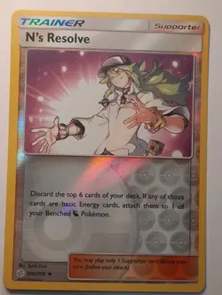 N's Resolve 200/236 Uncommon Cosmic Eclipse Pokemon REVERSE HOLO LIGHTLY PLAYED - Image 1