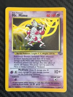 Pokemon TCG Jungle Mr. Mime 6/64 Holo Rare Unlimited HP - Image 1
