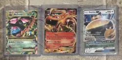 Pokemon Foil EX GX Card Lot - M Venusaur EX, Charizard EX, Snorlax GX (3 Cards) - Image 1