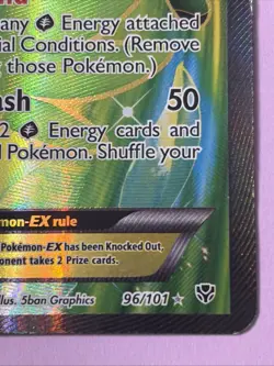 Virizion EX Full Art Ultra Rare 96/101 Plasma Blast Holo Pokemon TCG 170 HP - Image 3