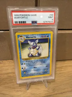 1999 POKEMON BASE SET UNLIMITED #42 WARTORTLE PSA 9 - Image 1