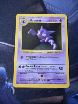 Haunter 29/102 Uncommon Base Set Shadowless Pokemon NM+ - Image 1