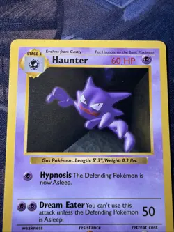 Haunter 29/102 Uncommon Base Set Shadowless Pokemon NM+ - Image 3