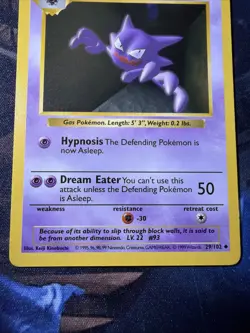 Haunter 29/102 Uncommon Base Set Shadowless Pokemon NM+ - Image 4