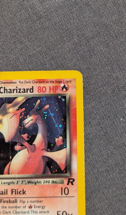 Dark Charizard 4/82 Holo Rare Team Rocket Pokemon Unlimited Holo - damaged - Image 3