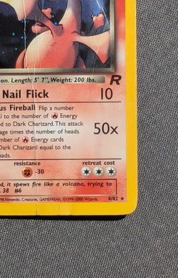 Dark Charizard 4/82 Holo Rare Team Rocket Pokemon Unlimited Holo - damaged - Image 5