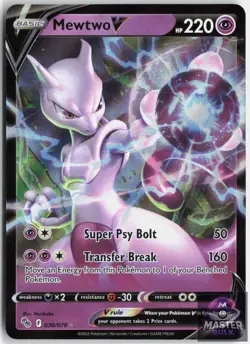 Mewtwo V 030/078 Holo V Rare Pokemon GO Pokemon Near Mint - Image 1