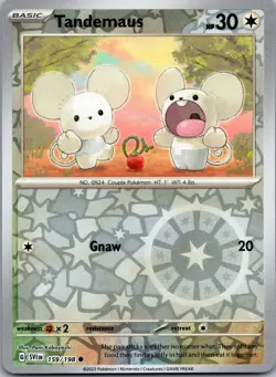 Tandemaus 159/198 Common Scarlet & Violet Pokemon Reverse Holo Near Mint - Image 1