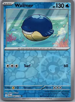 Wailmer 040/159 Common Journey Together Pokemon Reverse Holo Lightly Played - Image 1