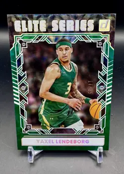 2025-26 Donruss Elite Series YAXEL LENDEBORG Green Holo /25 #12 Warriors Rookie - Image 1