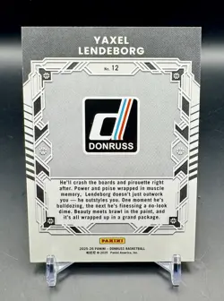 2025-26 Donruss Elite Series YAXEL LENDEBORG Green Holo /25 #12 Warriors Rookie - Image 2