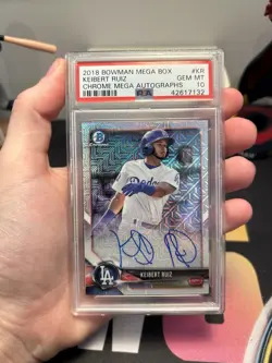2018 Bowman Mega Box Keibert Ruiz Chrome Mega Auto PSA 10 Dodgers - Image 1