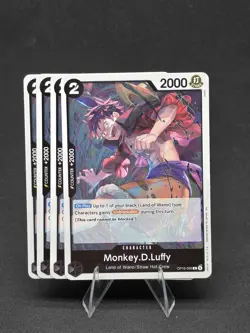 Monkey.D.Luffy OP16-095 The Time of Battle Foil English One Piece NM x4 Playset - Image 1