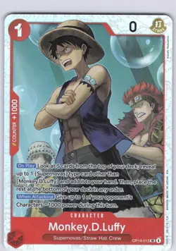 Monkey.D.Luffy OP14-013 Super Rare The Azure Sea's Seven One Piece Foil NM - Image 1