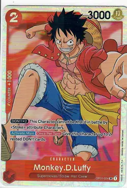 Monkey.D.Luffy (024) OP01-024 Super Rare Romance Dawn One Piece Foil LP - Image 1