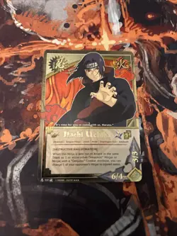 Naruto TCG CCG Itachi Uchiha Card Super Rare English NM/LP 1st Edition - Image 1