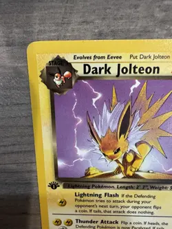 Dark Jolteon FIRST EDITION 38/82 Team Rocket Rare Card! LIGHT PLAY! - Image 2