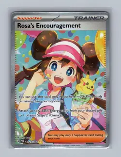 Rosa's Encouragement 123/088 Holo Perfect Order Pokemon LP Top Left Corner Back - Image 1