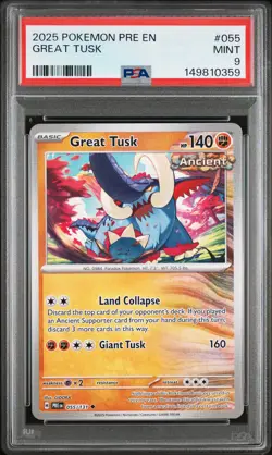 2025 POKEMON PRE EN-PRISMATIC EVOLUTIONS #055 GREAT TUSK PSA 9 - Image 1