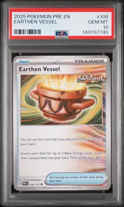 2025 POKEMON PRE EN-PRISMATIC EVOLUTIONS #106 EARTHEN VESSEL PSA 10 - Image 1