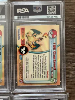 Pokemon 1999 Charizard Topps Rainbow Foil PSA 9 Blue Logo 1 Edition - Image 2
